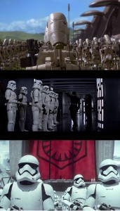 In 32 years we went from robot armies to cloned stormtrooper. 30 years later: still stormtroopers!