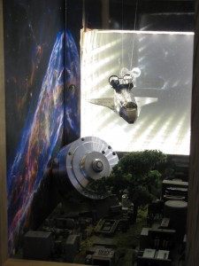 Space Shuttle voor oneindige spiegel, diorama en foto gemaakt door Jan van der Starre.